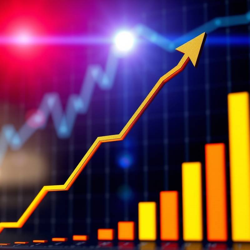 Close-up of a graph showing investment growth